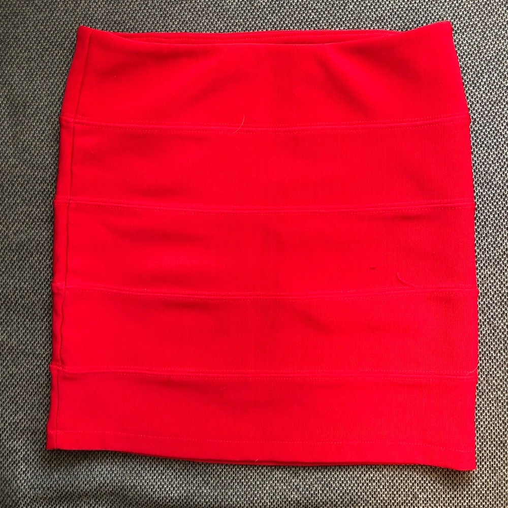 Red mini skirt